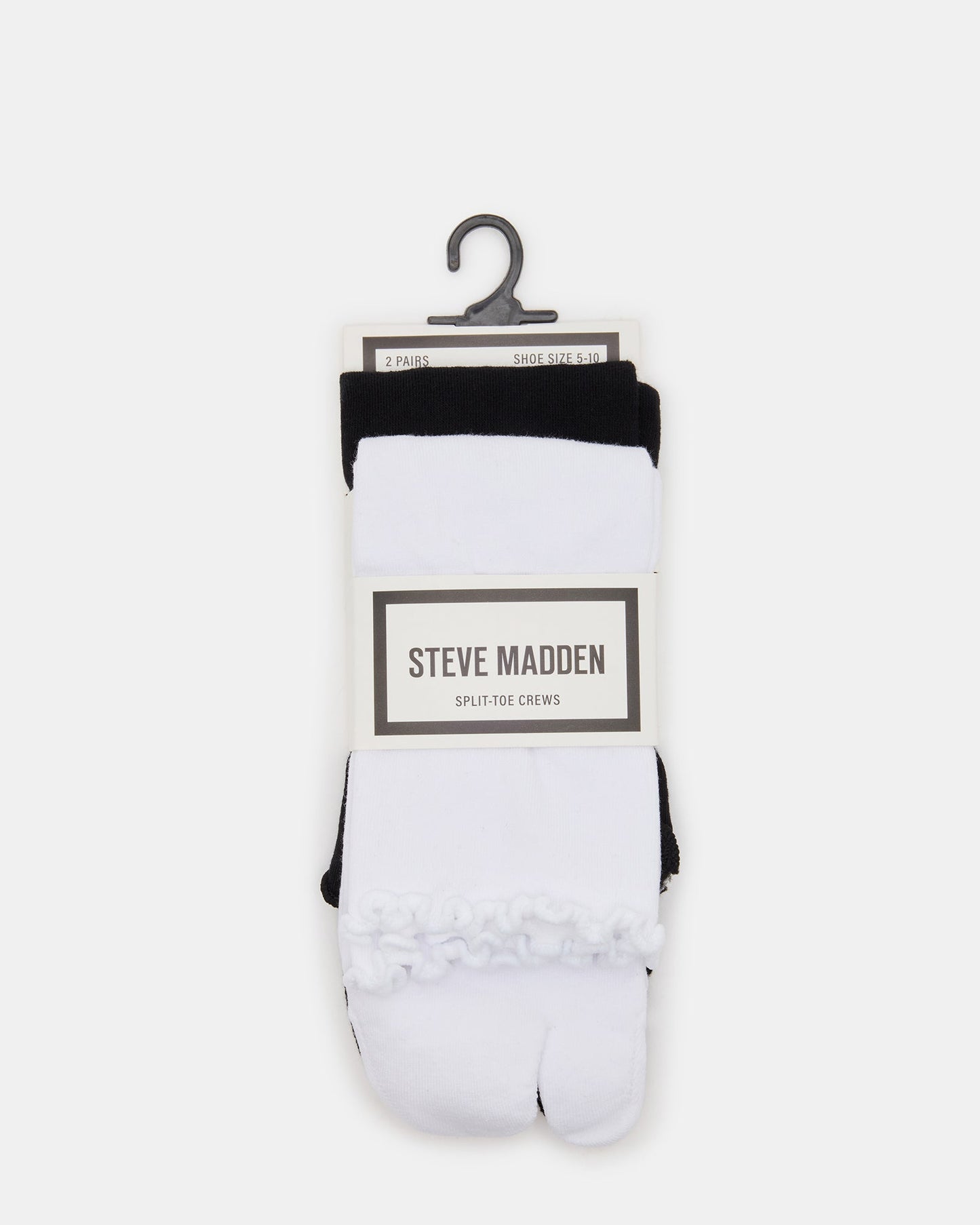 RIBBED SPLIT TOE SOCKS WHITE/BLACK
