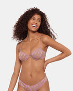 CHEVRON SHINE BIKINI TOP Purple Women's Bikini Top | Steve Madden