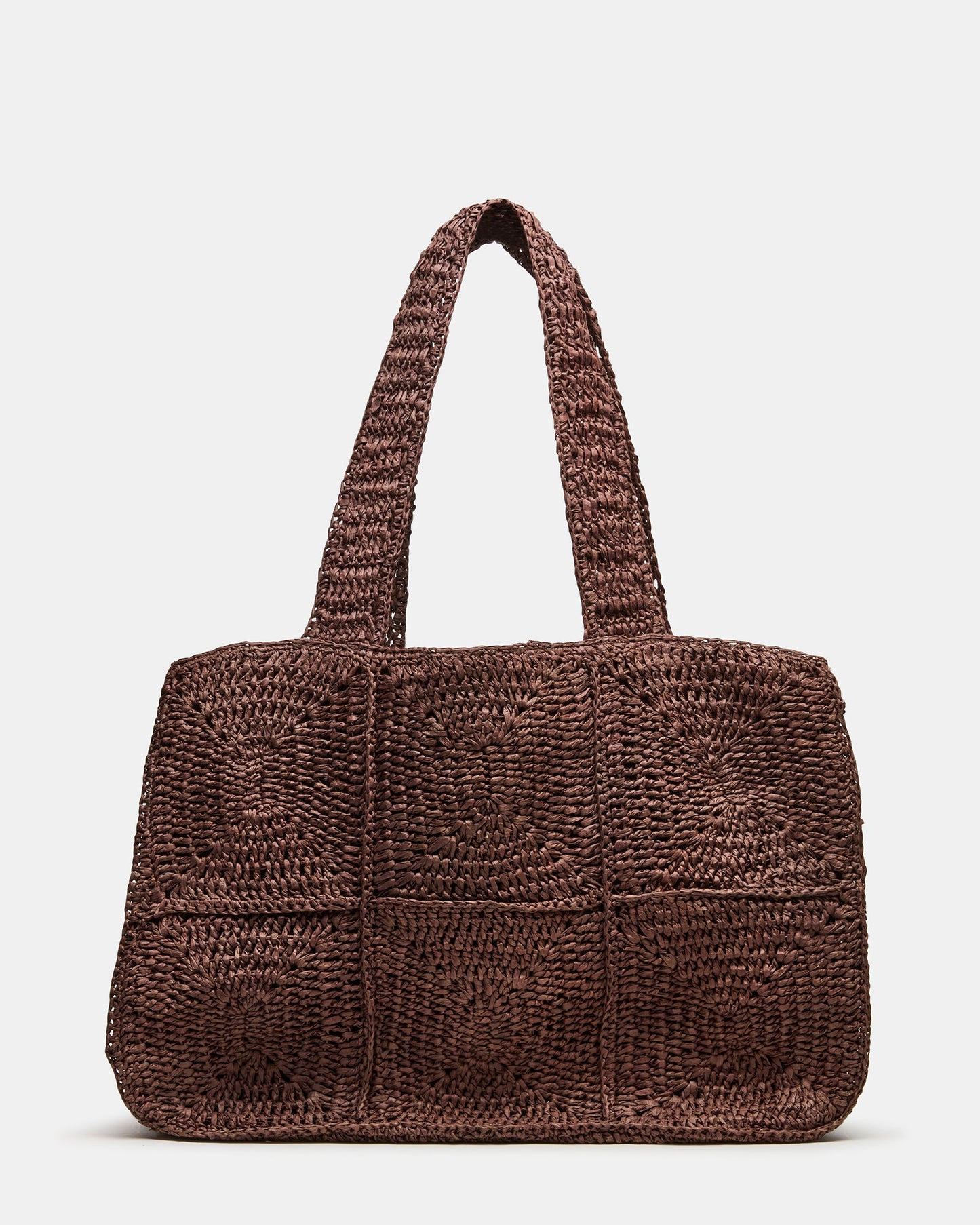 SUNOVA Bag Chocolate Shoulder Strap Straw Tote Handbag | Steve Madden