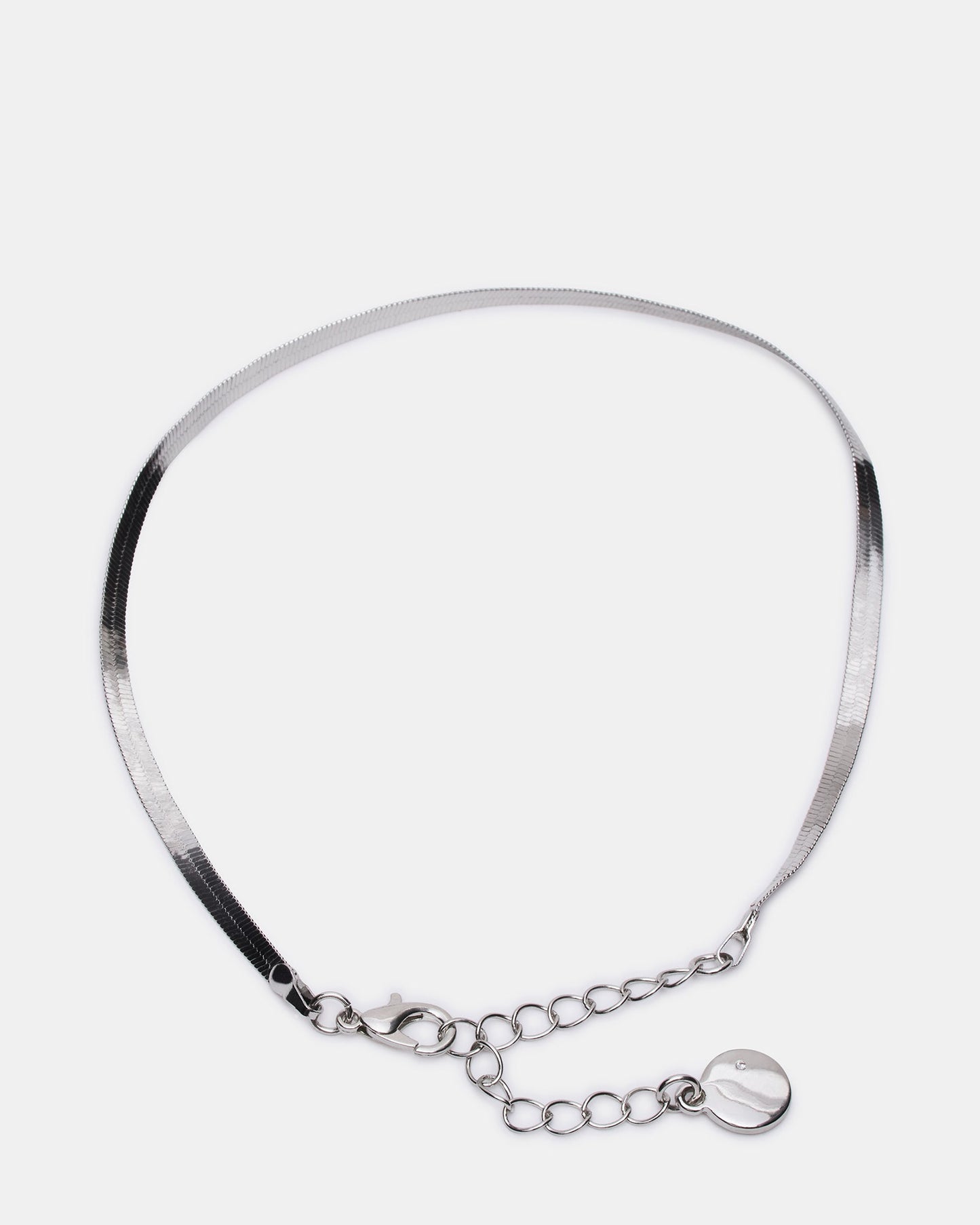HERRINGBONE CHAIN ANKLET SET SILVER