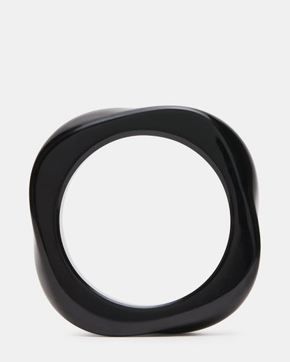 CURVED RETRO BRACELET Black Women's Bangle Bracelet | Steve Madden