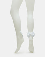 BRIDAL BOW TIGHTS Sheer White Women's Footed Tights | Steve Madden