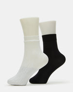 2 Pack Lace Anklet Women's Quarter Socks White | Steve Madden