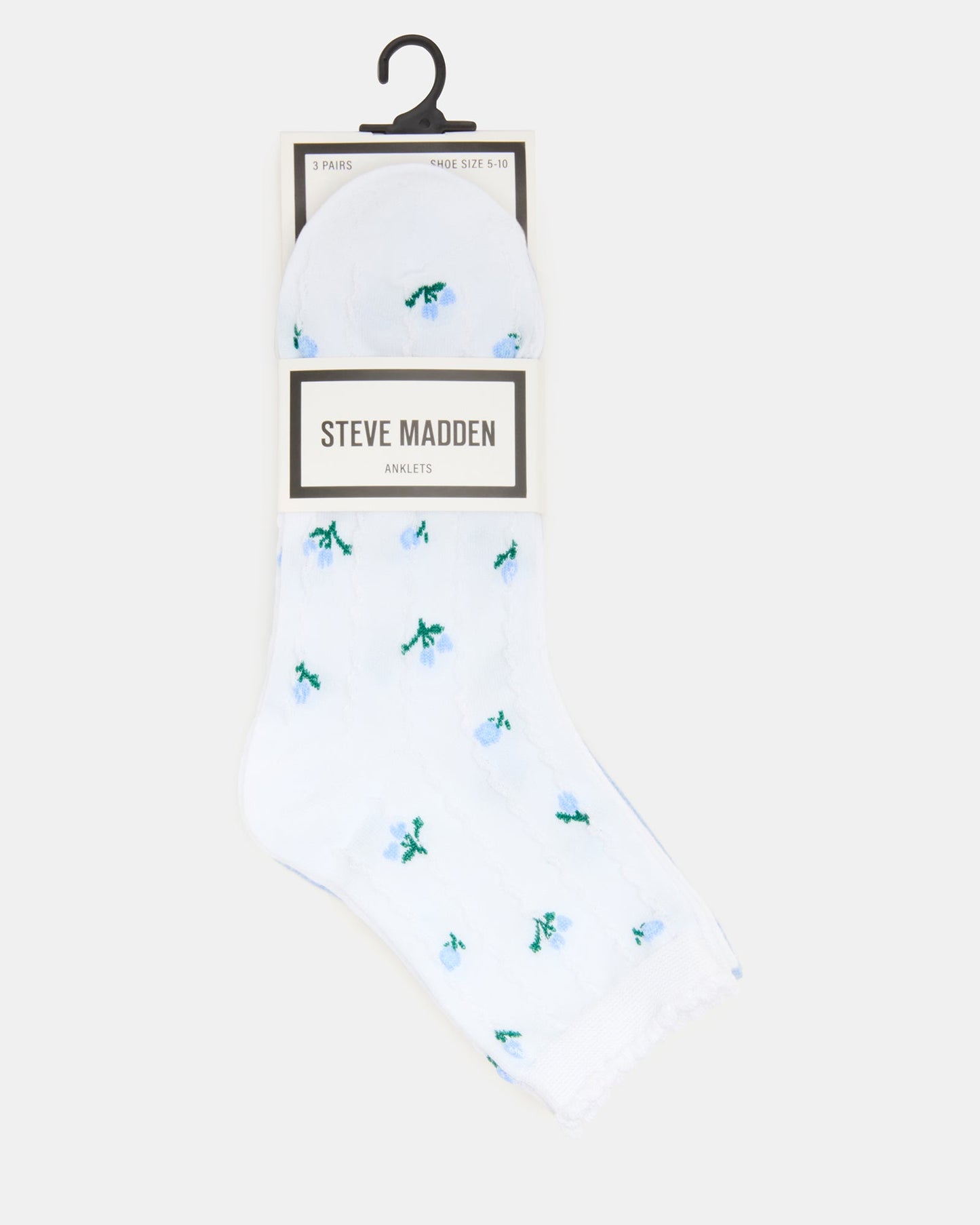 3 SPRING PACK FLOWER SOCKS WHITE MULTI