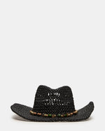 LEI BEADED TRIM WESTERN HAT Black Women's Cowboy Hat | Steve Madden