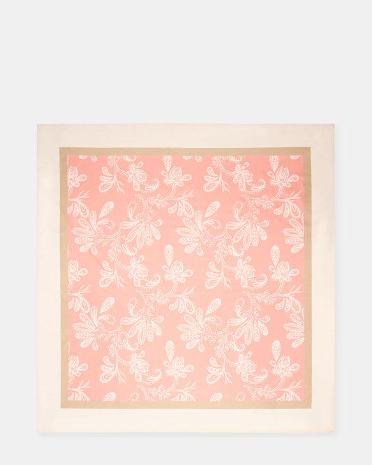 PAISLEY SATIN SCARF TERRACOTTA