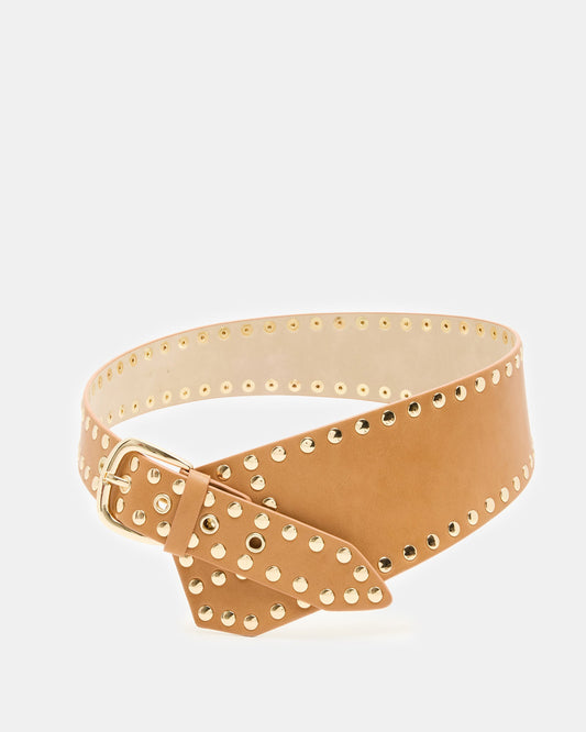 STUDDED Wide Waist Brown Women's Belt | Steve Madden