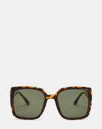 MALERIE Tortoise Frame Square Dark Grey Lens Sunglasses | Steve Madden