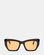 TIVI Black Frame Square Cateye Orange Lens Sunglasses | Steve Madden