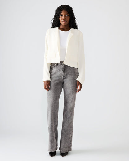 SERENEA White Women's Long-Sleeved Open-Front Blazer | Steve Madden