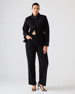 AVALINE Crystal Black Straight-Leg Rhinestone Embellished Denim Women's Jeans | Steve Madden