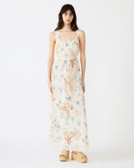 ALEXUS Vintage Ivory Flowy Lace Trim Flowy Women's Maxi Dress | Steve Madden