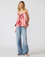 RHIANON Coral Cloud Flowy Ruffles Women's Top | Steve Madden