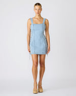 GIANKA Hazey Blue Denim Lace-Up Women's Mini Dress | Steve Madden