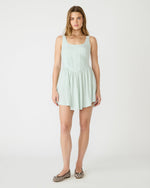 TIANNA Powder Puff Sleeveless Linen Pearls Women's Mini Dress | Steve Madden