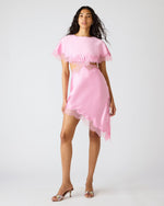 MAYCI Lilac Lace Trim Asymmetrical Women's Dress | Steve Madden