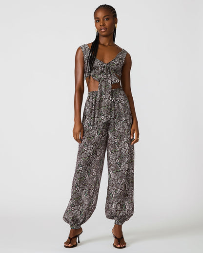 LIVY Forest Green Cropped Sleeveless Front-Tie Women's Top | Steve Madden