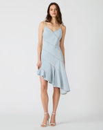 ELLIS Hazey Blue Denim Asymmetrical Sleeveless Women's Midi Dress | Steve Madden