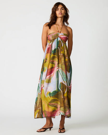 YAZMINA Marble Halter Beads Flowy Women's Maxi Dress | Steve Madden