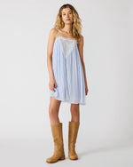 HELLEN Blue Ice Lace Sleeveless Flowy Women's Mini Dress | Steve Madden