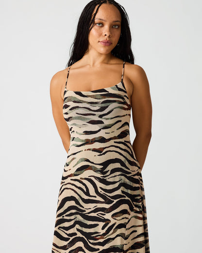 ADELLA DRESS CARAMEL ZEBRA