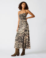 ADELLA Caramel Zebra Sleeveless Flowy Women's Maxi Dress | Steve Madden