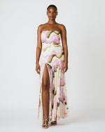 KERRIE Multi Strapless Flowy Side Slit Women's Maxi Dress | Steve Madden