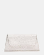 AVANT Bag White Lace French Binding Trapezoid Crossbody Clutch Handbag | Steve Madden