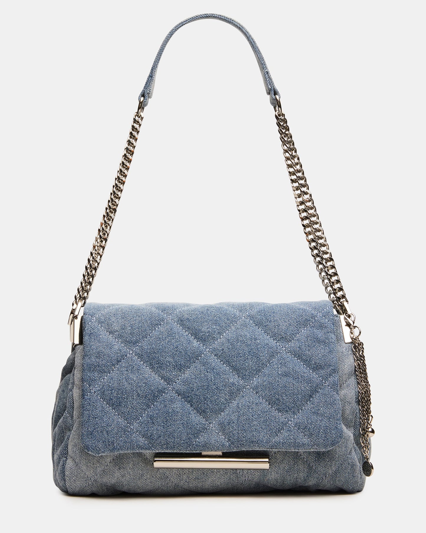 COLETTE Denim Quilted Chain Shoulder Handbag | Steve Madden