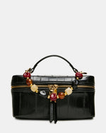 HERRA Black Eel Beaded Top Handle Vanity Case Crossbody Handbag | Steve Madden