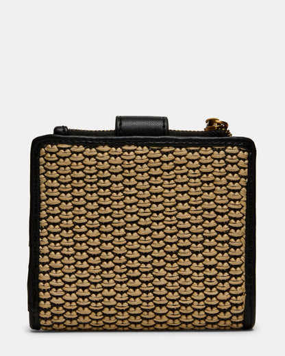JEM STRAW WALLET BLACK/NATURAL