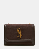 LARISA Woven Chocolate Chain Crossbody Shoulder Strap Handbag | Steve Madden
