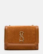 LARISA Woven Tobacco Chain Crossbody Shoulder Strap Handbag | Steve Madden