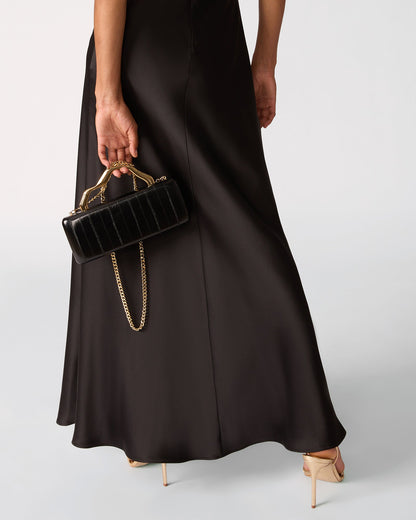 LEENA BAG BLACK EEL