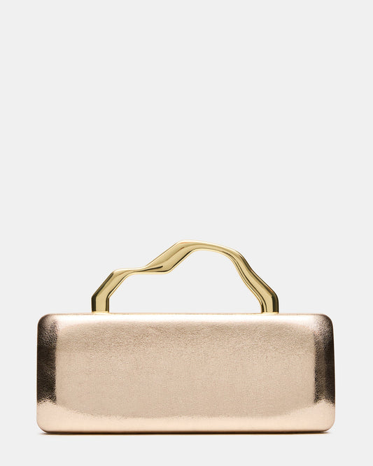 LEENA Bag Gold Wavy Metal Clutch Handbag | Steve Madden