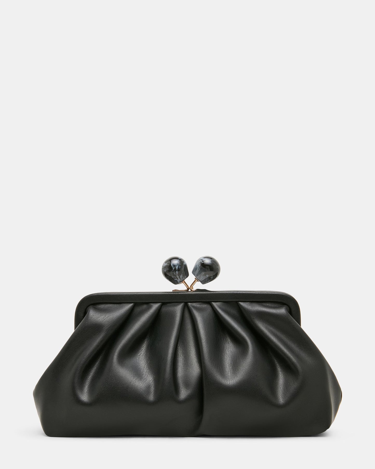 MARISOL Black Kiss-Lock Crossbody Clutch Handbag | Steve Madden