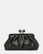 MARISOL Black Kiss-Lock Crossbody Clutch Handbag | Steve Madden