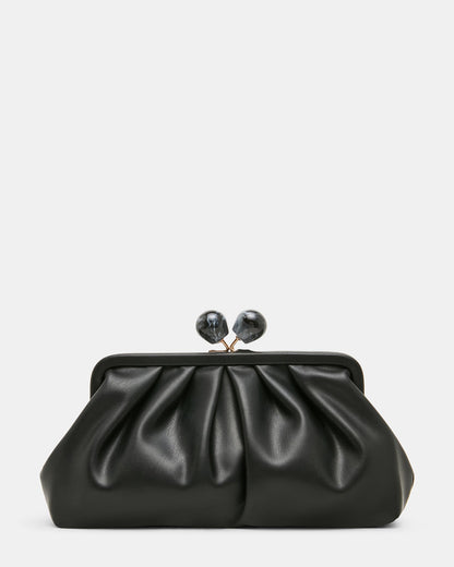MARISOL Black Kiss-Lock Crossbody Clutch Handbag | Steve Madden