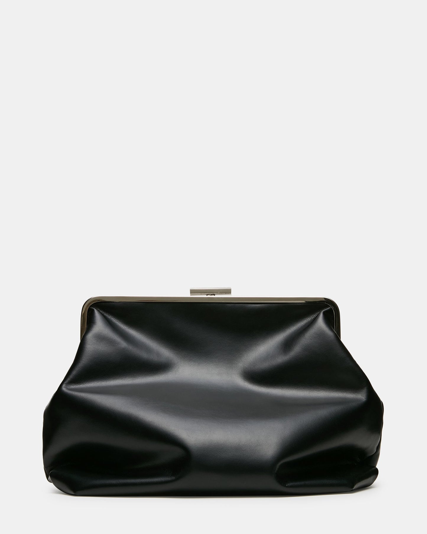 SEFINA Black Kiss-Lock Oversized Clutch Handbag | Steve Madden