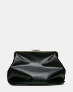 SEFINA Black Kiss-Lock Oversized Clutch Handbag | Steve Madden