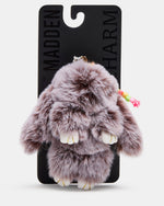 BUNNY Chocolate Alphabet Letter Beaded Plush Bag Charm | Steve Madden