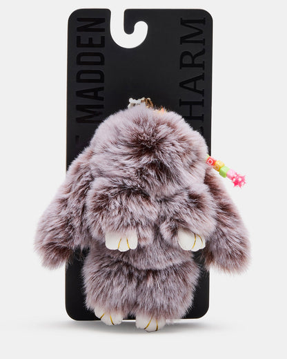BUNNY Chocolate Alphabet Letter Beaded Plush Bag Charm | Steve Madden
