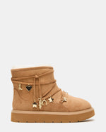 Kids' SIGMA Cognac Lug Faux Fur Girls' Ankle Boot | Steve Madden
