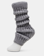 JAZZ LEGWARMERS Heather Grey Knit Ribbed Women's Legwarmer Socks | Steve Madden
