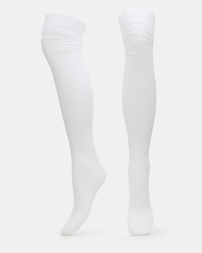 PREPPY White Over-The-Knee Footed Women's Tights | Steve Madden