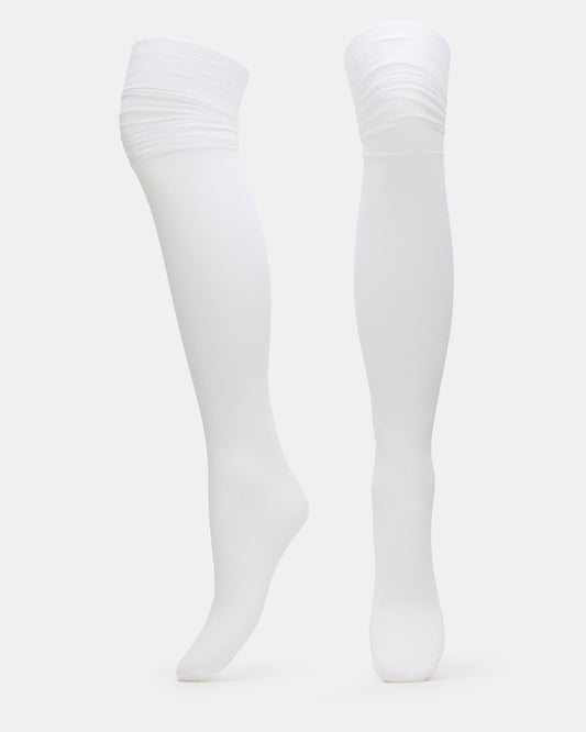 PREPPY White Over-The-Knee Footed Women's Tights | Steve Madden