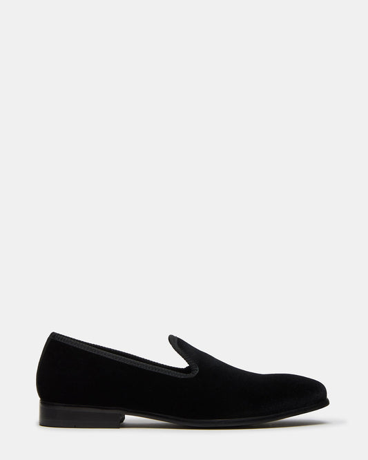 BANNOCH Black Velvet Men's Slip-On Loafer | Steve Madden