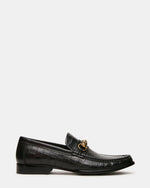 BROOKLYN Black Crocodile Horsebit Slip-On Men's Loafer | Steve Madden