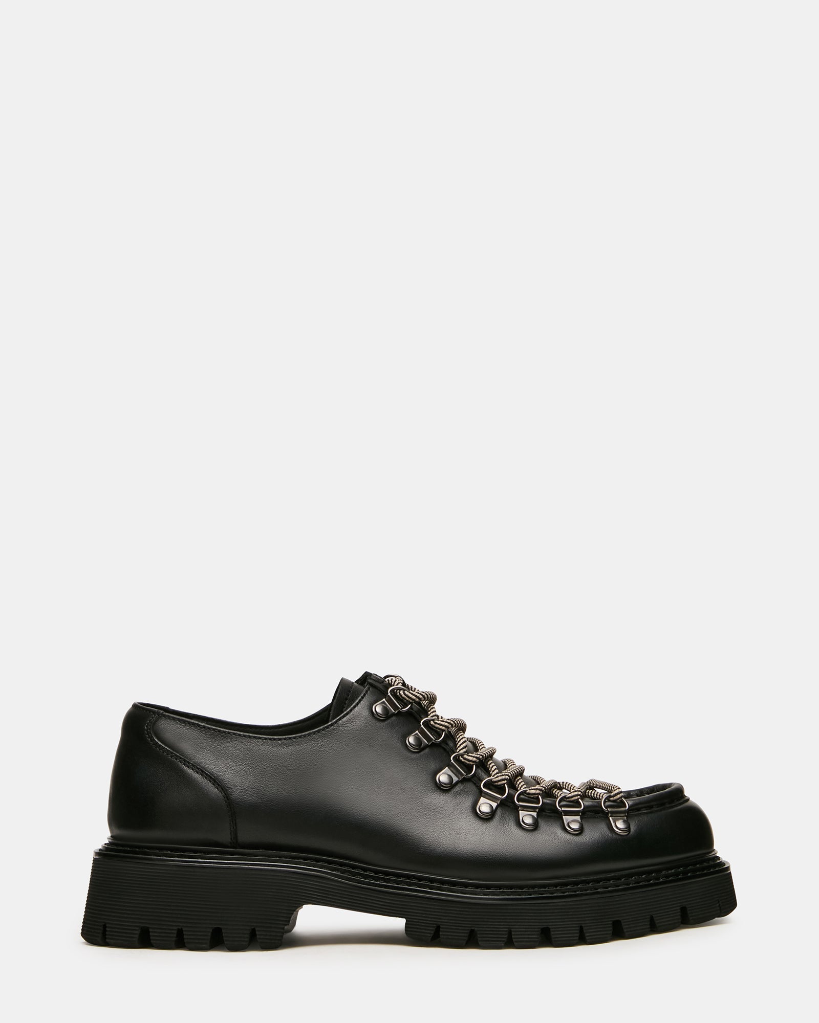 CALIX Black Leather Lace-Up Lug Men's Dress Shoe | Steve Madden