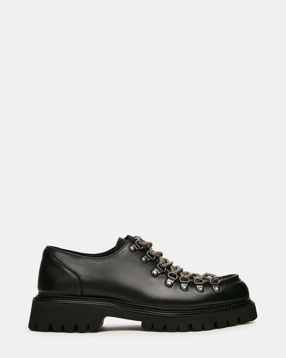 CALIX Black Leather Lace-Up Lug Men's Dress Shoe | Steve Madden